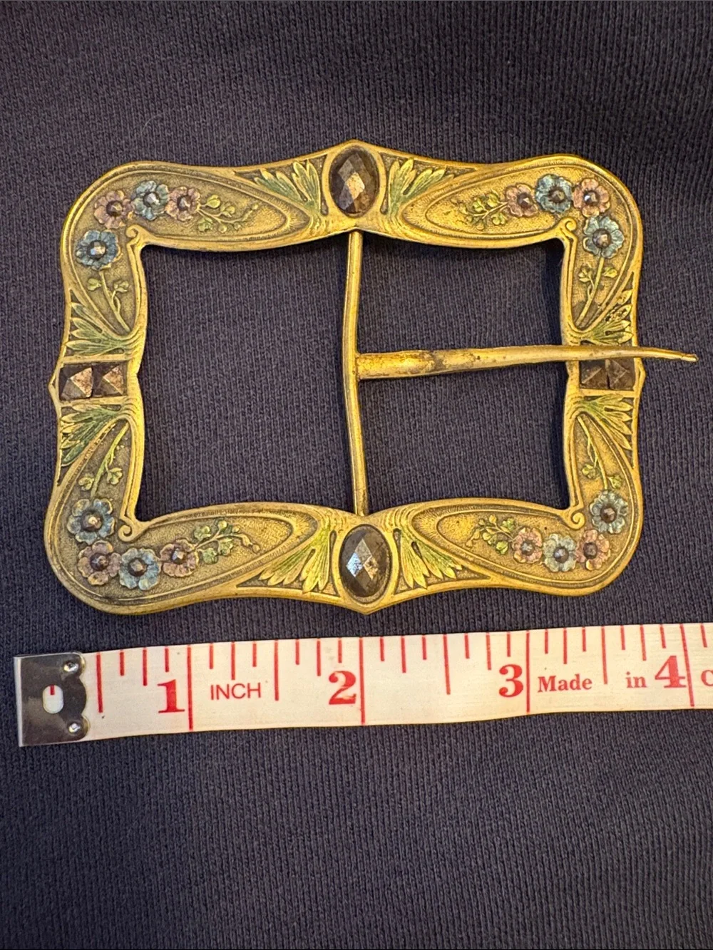 Victorian belt sash buckle with paste stones